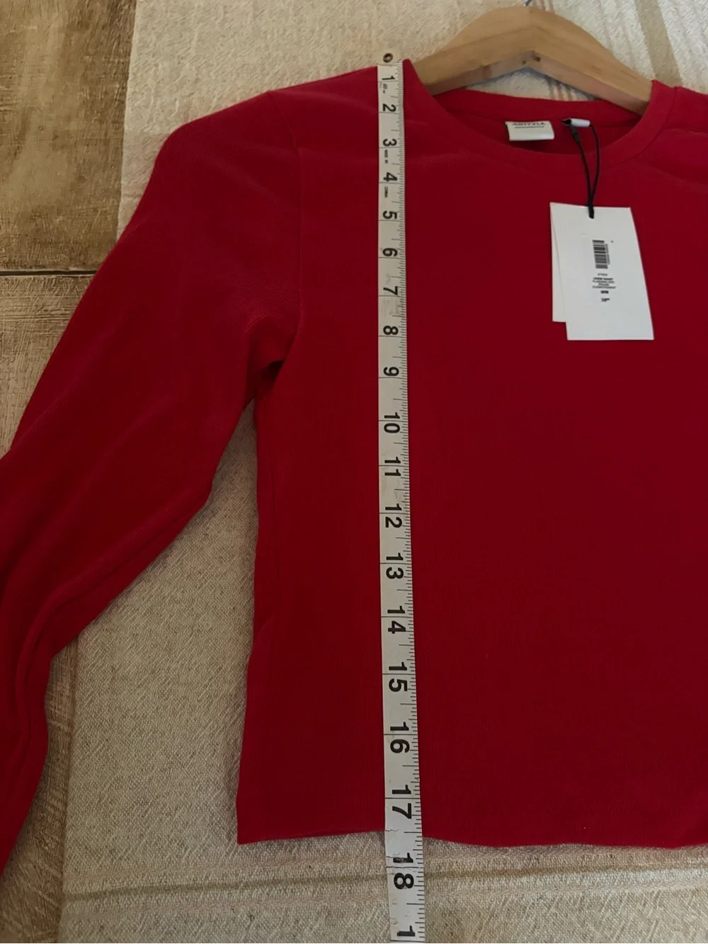 NWT Aritzia HomeStretch Rib Crew Waist Longsleeve Flashing Red Size Medium